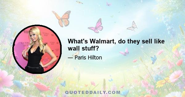 What's Walmart, do they sell like wall stuff?