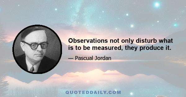 Observations not only disturb what is to be measured, they produce it.