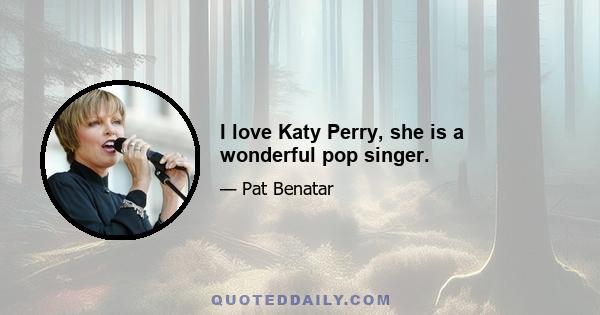 I love Katy Perry, she is a wonderful pop singer.