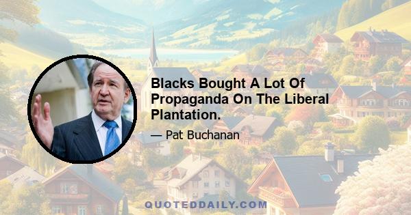 Blacks Bought A Lot Of Propaganda On The Liberal Plantation.