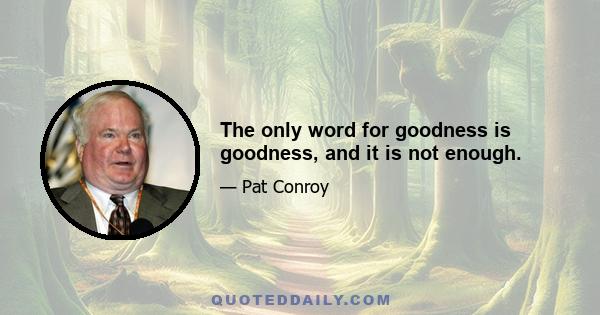 The only word for goodness is goodness, and it is not enough.