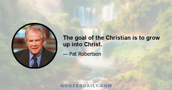 The goal of the Christian is to grow up into Christ.