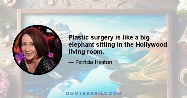 Plastic surgery is like a big elephant sitting in the Hollywood living room.