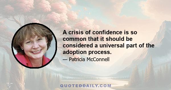 A crisis of confidence is so common that it should be considered a universal part of the adoption process.