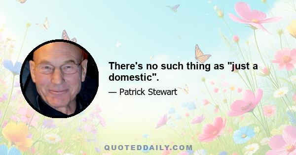 There's no such thing as just a domestic.