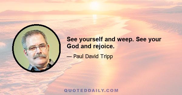 See yourself and weep. See your God and rejoice.