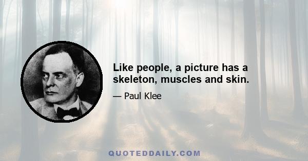 Like people, a picture has a skeleton, muscles and skin.