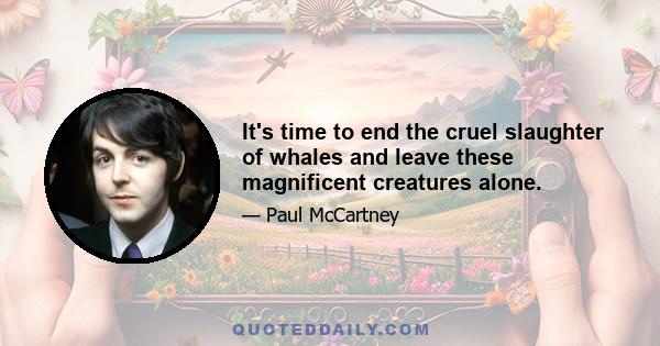 It's time to end the cruel slaughter of whales and leave these magnificent creatures alone.