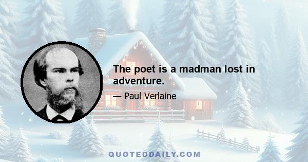 The poet is a madman lost in adventure.