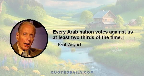 Every Arab nation votes against us at least two thirds of the time.