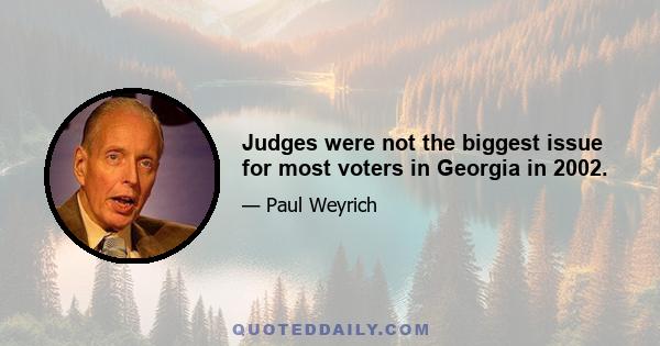 Judges were not the biggest issue for most voters in Georgia in 2002.