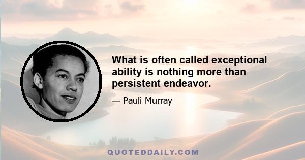 What is often called exceptional ability is nothing more than persistent endeavor.