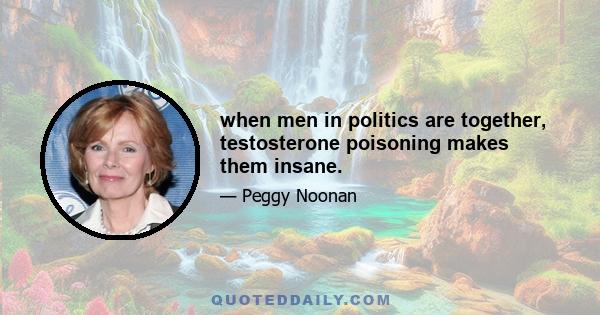 when men in politics are together, testosterone poisoning makes them insane.