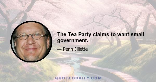 The Tea Party claims to want small government.