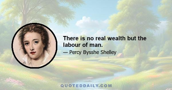 There is no real wealth but the labour of man.