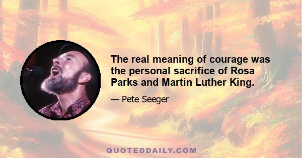 The real meaning of courage was the personal sacrifice of Rosa Parks and Martin Luther King.