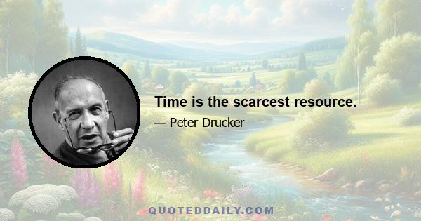 Time is the scarcest resource.