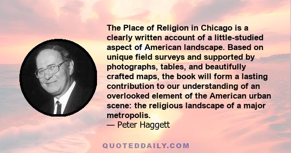 The Place of Religion in Chicago is a clearly written account of a little-studied aspect of American landscape. Based on unique field surveys and supported by photographs, tables, and beautifully crafted maps, the book