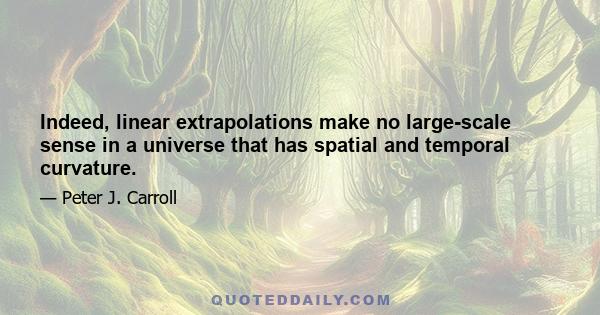 Indeed, linear extrapolations make no large-scale sense in a universe that has spatial and temporal curvature.