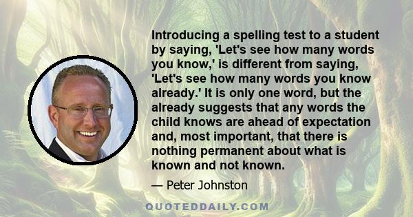 Introducing a spelling test to a student by saying, 'Let's see how many words you know,' is different from saying, 'Let's see how many words you know already.' It is only one word, but the already suggests that any