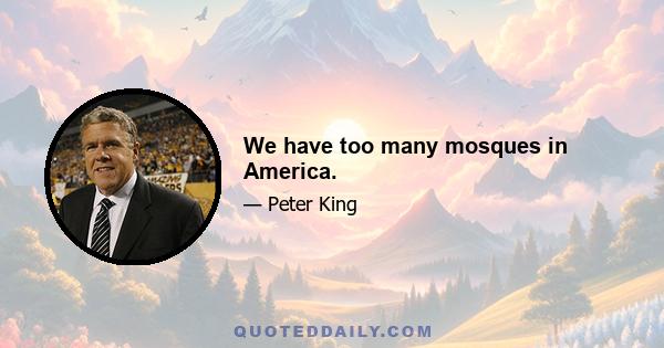 We have too many mosques in America.