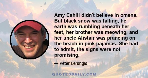 Amy Cahill didn't believe in omens. But black snow was falling, he earth was rumbling beneath her feet, her brother was meowing, and her uncle Alistair was prancing on the beach in pink pajamas. She had to admit, the