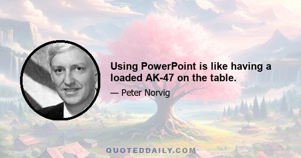 Using PowerPoint is like having a loaded AK-47 on the table.