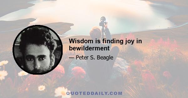 Wisdom is finding joy in bewilderment