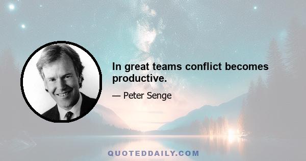 In great teams conflict becomes productive.