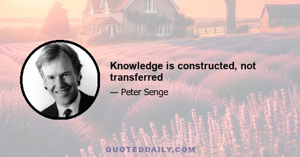 Knowledge is constructed, not transferred