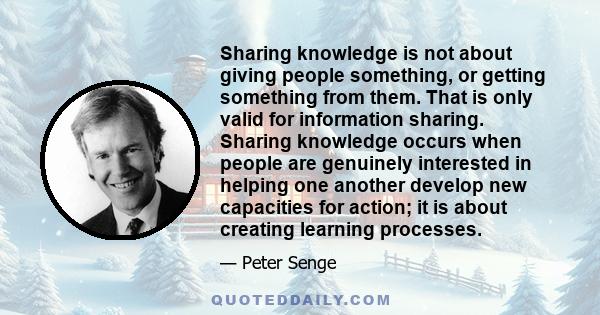 Sharing knowledge is not about giving people something, or getting something from them. That is only valid for information sharing. Sharing knowledge occurs when people are genuinely interested in helping one another