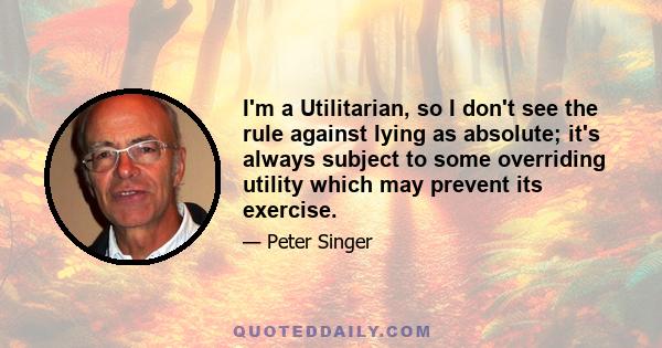 I'm a Utilitarian, so I don't see the rule against lying as absolute; it's always subject to some overriding utility which may prevent its exercise.