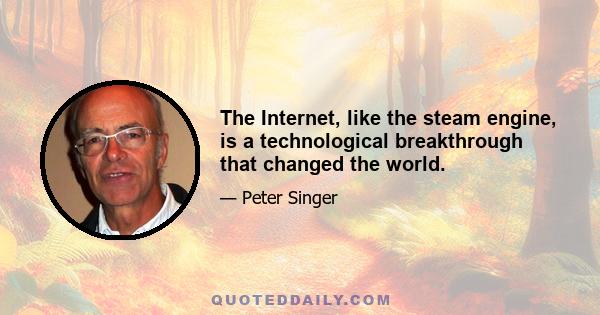 The Internet, like the steam engine, is a technological breakthrough that changed the world.