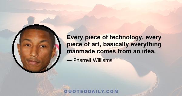 Every piece of technology, every piece of art, basically everything manmade comes from an idea.