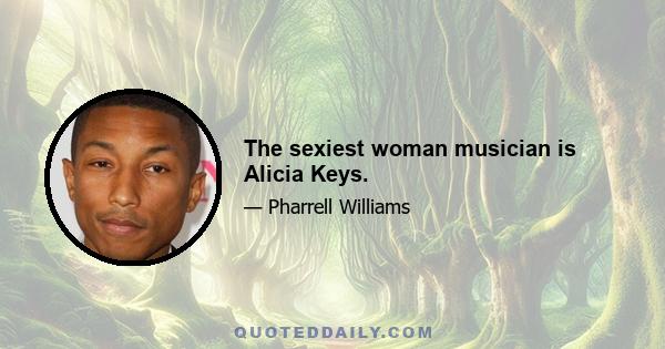 The sexiest woman musician is Alicia Keys.