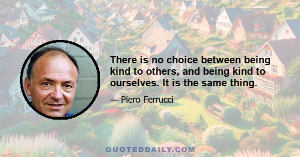 There is no choice between being kind to others, and being kind to ourselves. It is the same thing.