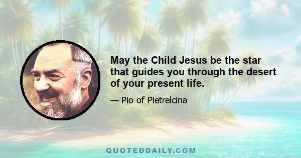 May the Child Jesus be the star that guides you through the desert of your present life.