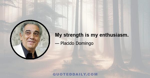 My strength is my enthusiasm.