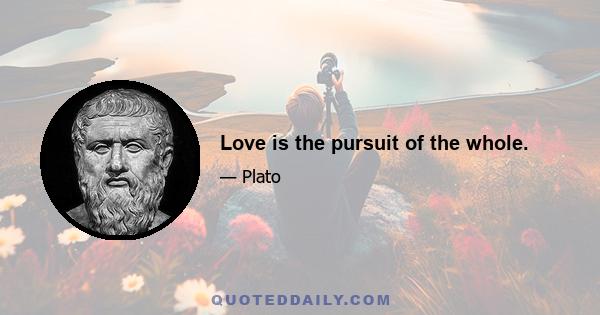 Love is the pursuit of the whole.