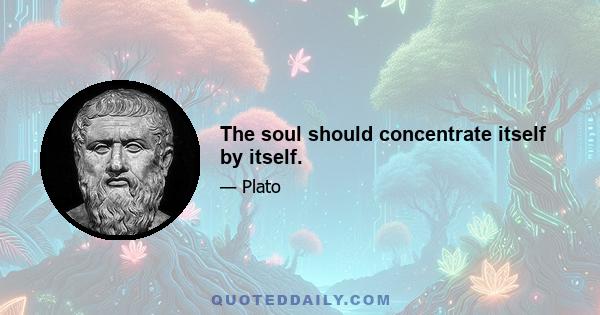 The soul should concentrate itself by itself.