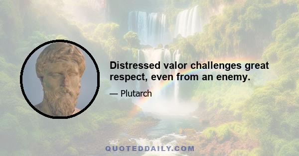 Distressed valor challenges great respect, even from an enemy.