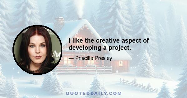 I like the creative aspect of developing a project.