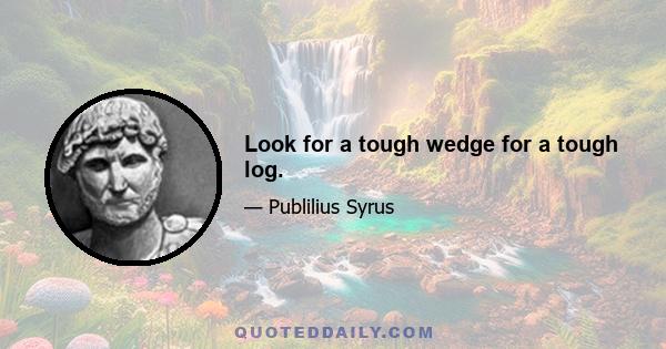 Look for a tough wedge for a tough log.