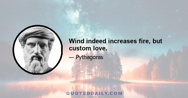 Wind indeed increases fire, but custom love.