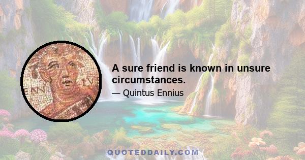 A sure friend is known in unsure circumstances.