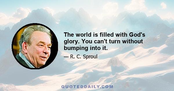 The world is filled with God's glory. You can't turn without bumping into it.