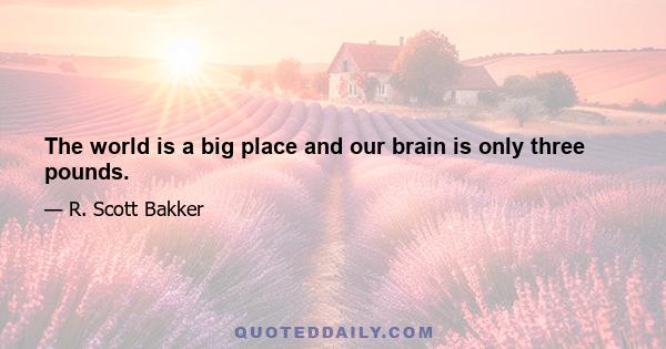 The world is a big place and our brain is only three pounds.