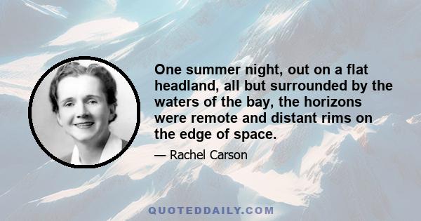 One summer night, out on a flat headland, all but surrounded by the waters of the bay, the horizons were remote and distant rims on the edge of space.