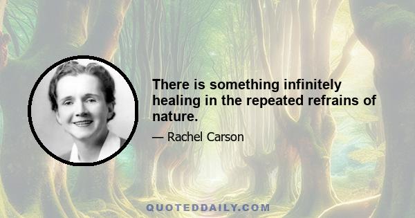 There is something infinitely healing in the repeated refrains of nature.