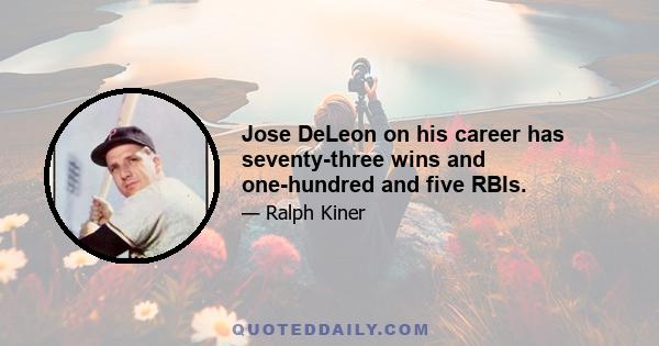 Jose DeLeon on his career has seventy-three wins and one-hundred and five RBIs.